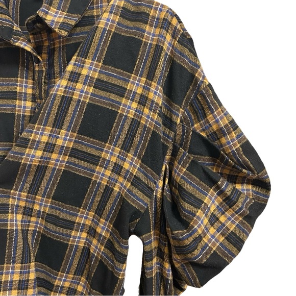 Missguided Extreme Oversized Volume Sleeve Women’s Size 6 Button Up Top Flannel - Picture 2 of 7